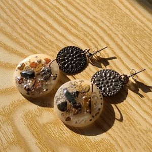 Pewter Stone Earrings